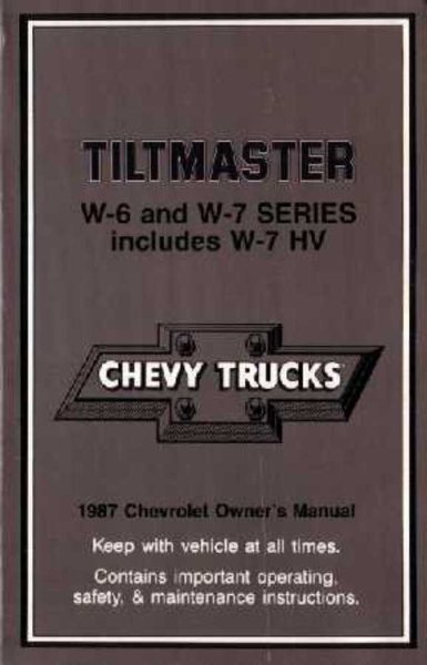 1987 Chevrolet Tiltmaster Owner's Manual