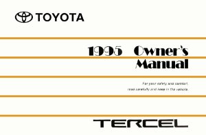 1995 Toyota Tercel Owner's Manual