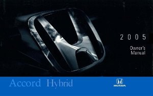 2005 Honda Accord Hybrid Owner's Manual