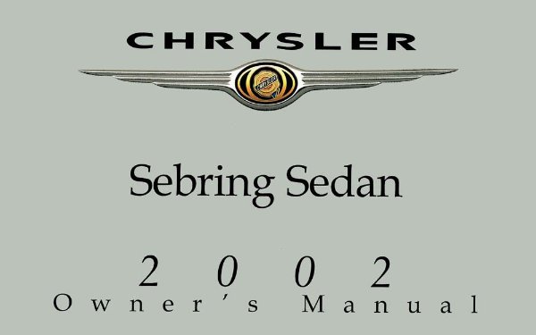 2002 Chrysler Sebring Sedan Owner's Manual
