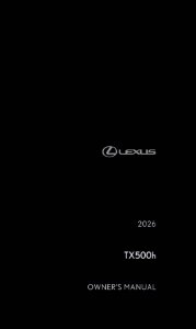 2026 Lexus TX 500H Owner's Manual