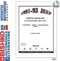 1991 1992 1993 Jeep Part Numbers Book PDF List Guide Interchange Drawing sample image