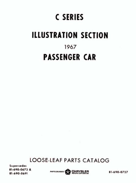 1967 Mopar CHRYSLER, DODGE, PLYMOUTH, DESOTO Parts Book