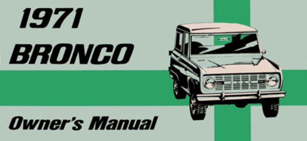 1971 Ford Bronco Owner's Manual