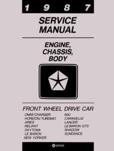 1987 Chrysler (except Conquest) Factory Shop Service Manual