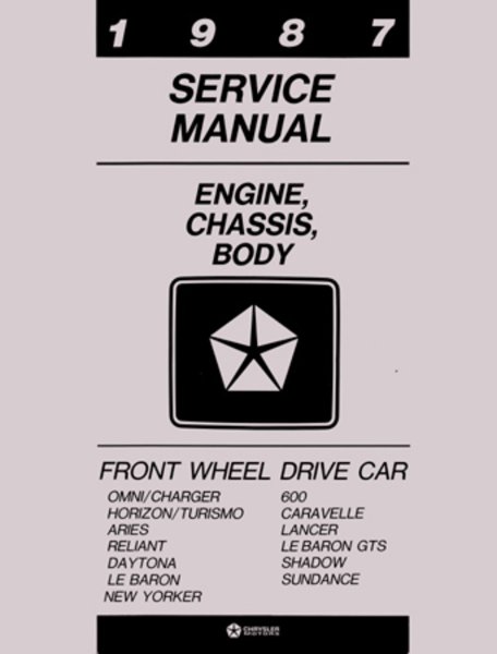 1987 Chrysler (except Conquest) Factory Shop Service Manual