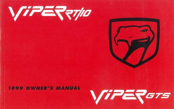 1999 Dodge Viper GTS Owner's Manual