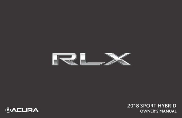 2018 Acura RLX SPORT HYBRID Owner's Manual