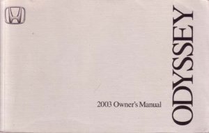 2003 Honda Odyssey Owner's Manual
