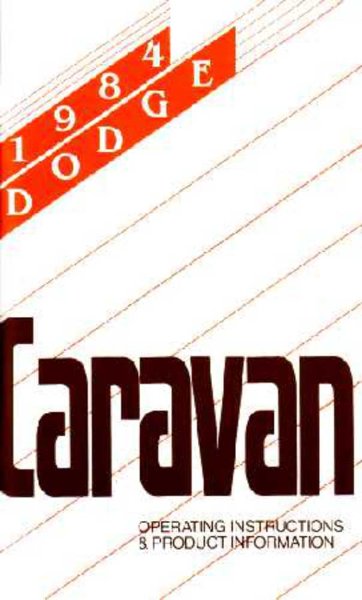 1984 Dodge Caravan Owner's Manual