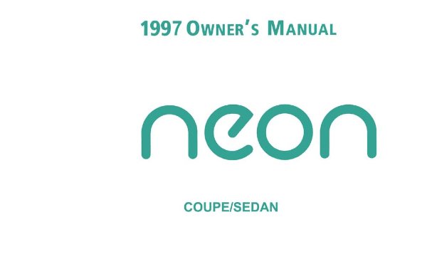1997 Chrysler Neon Owner's Manual