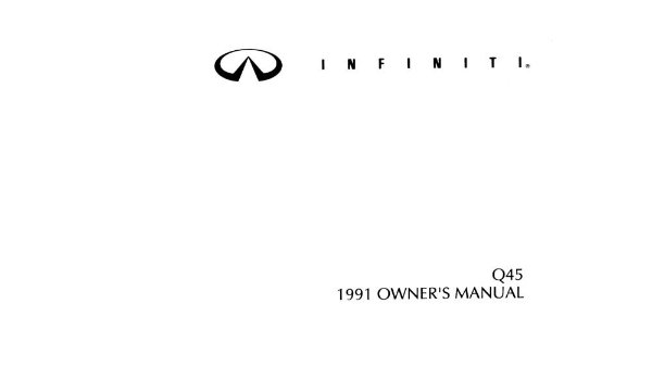 1991 Infiniti Q45 Owner's Manual