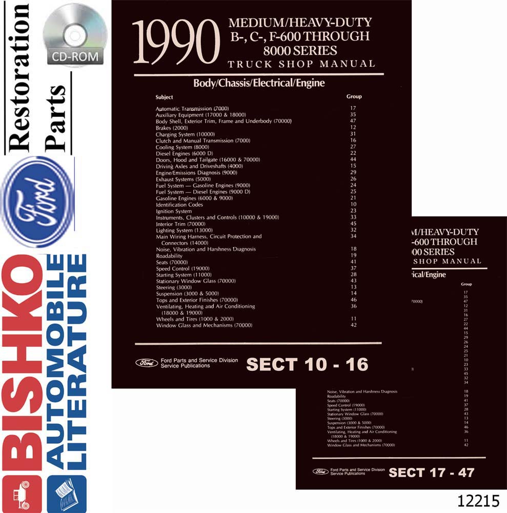 1990 FORD MED DUTY HEAVY DUTY Body, Chassis & Electrical Service Manual