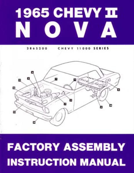 1965 Chevrolet Chevy ll Nova Assembly Manual Book Rebuild Instructions Drawings