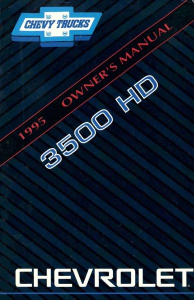 1995 Chevrolet 3500 HD Van Owner's Manual