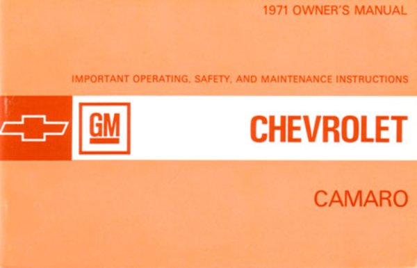 1971 Chevrolet Camaro Owner's Manual