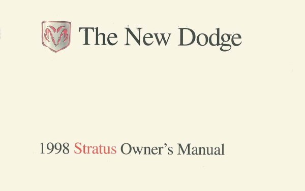 1998 Dodge Stratus Owner's Manual