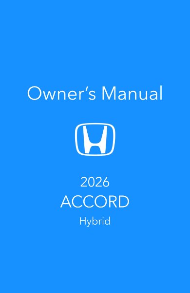 2026 Honda Accord HEV Owner's Manual