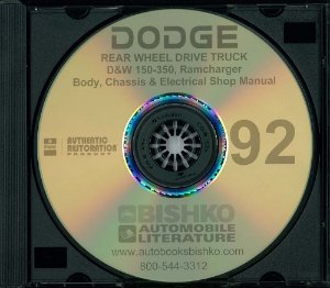 1992 Dodge D/W 150-350 Truck, Ramcharger Factory Shop Service Manual
