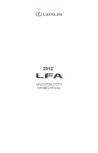 2012 Lexus LFA Owner's Manual