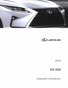 2016 Lexus RX 350 Owner's Manual