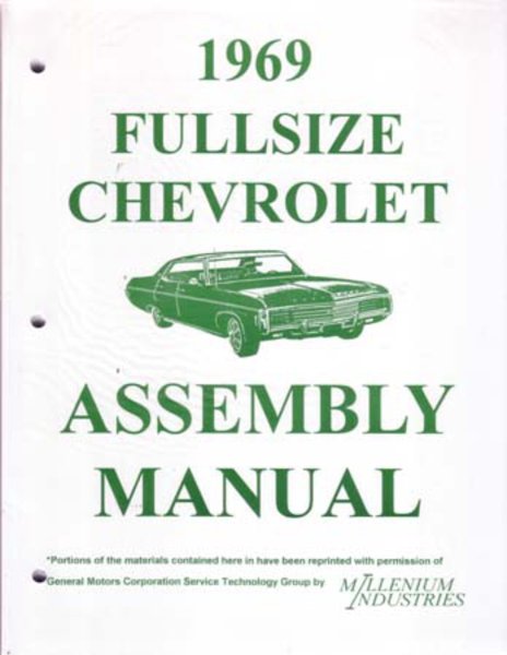 1969 Chevrolet Assembly Manual Book Rebuild Instructions Illustrations Drawings