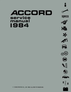 1984 Honda Accord Factory Shop Service Manual