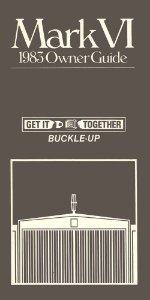 1983 Lincoln Mark VI Owner's Manual