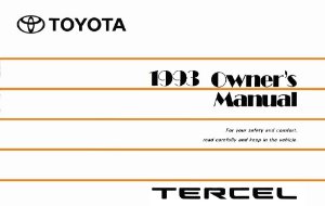 1993 Toyota Tercel Owner's Manual