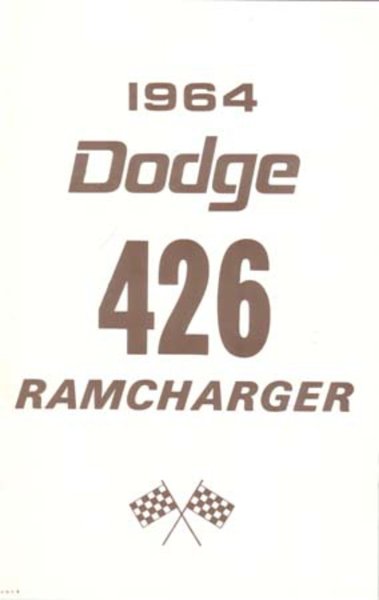 1964 Dodge 426 Ramcharger Owner's Manual