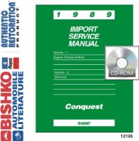 1989 Chrysler Conquest Shop Service Repair Manual PDF Engine Electrical Wiring sample image