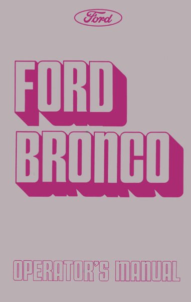 1975 Ford Bronco Owner's Manual