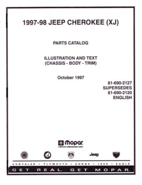 1997–1998 Jeep Cherokee (XJ) Parts Book
