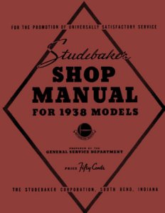1938 Studebaker All Models Factory Shop Service Manual