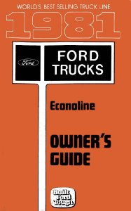 1981 Ford Econoline Owner's Manual