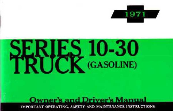 1971 Chevrolet C/K 10, C/K 20, C/K 30 Owner's Manual