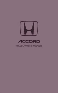 1993 Honda Accord Owner's Manual