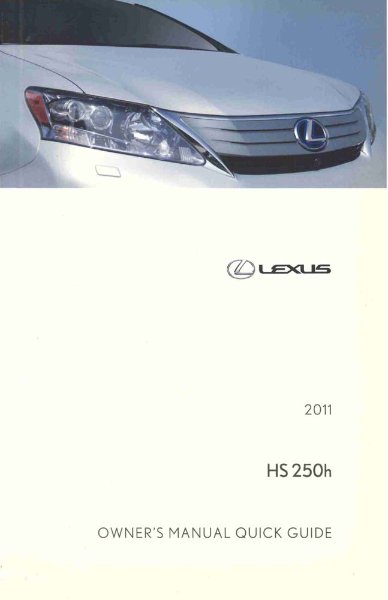 2011 Lexus HS 250h Owner's Manual