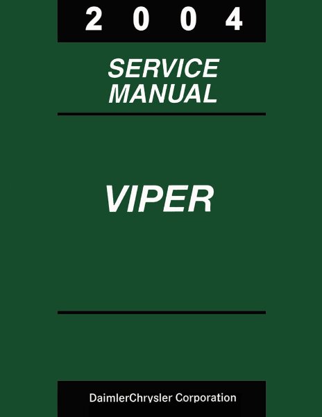 2004 Dodge Viper Factory Shop Service Manual