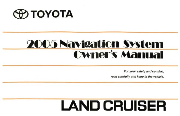 2005 Toyota Land Cruiser Owner's Manual