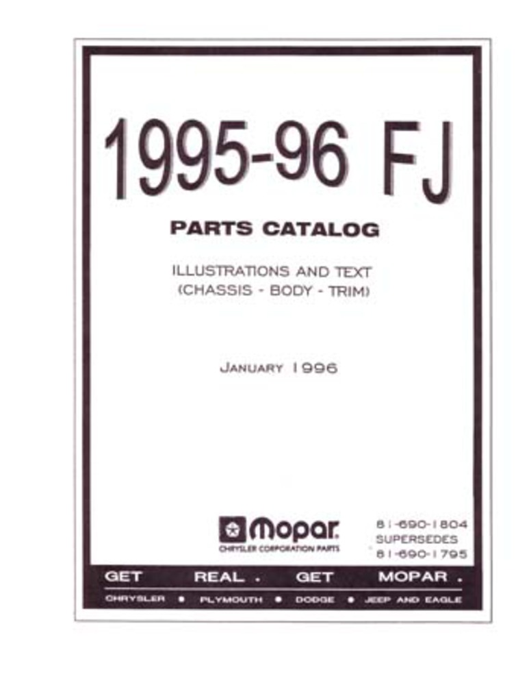 1995 1996 Chrysler Sebring Avenger Talon Parts Numbers List Interchange Factory