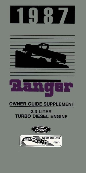 1987 Ford Ranger 2.3L Turbo Diesel Supplement ONLY Owner's Manual