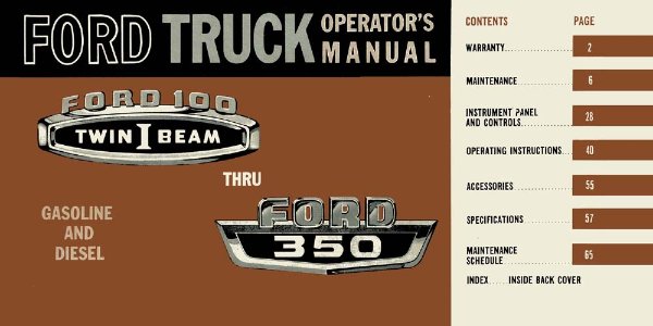 1965 Ford Lt Duty Owner's Manual