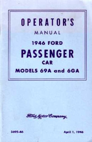 1946 Ford Passenger Car Owner's Manual