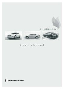 2014 Lincoln MKZ Hybrid Owner's Manual