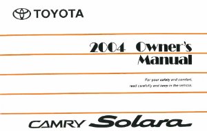 2004 Toyota Camry Solara Owner's Manual