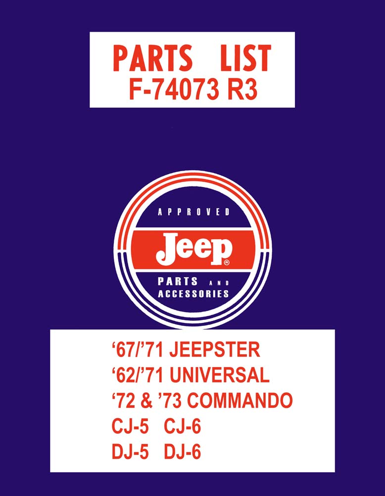 1962 1969 1970 1972 1973 Jeep Jeepster Part Numbers Book Interchange Drawings