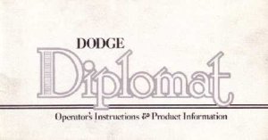 1977 Dodge Diplomat Owner's Manual