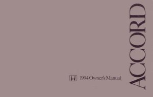 1994 Honda Accord Coupe Owner's Manual