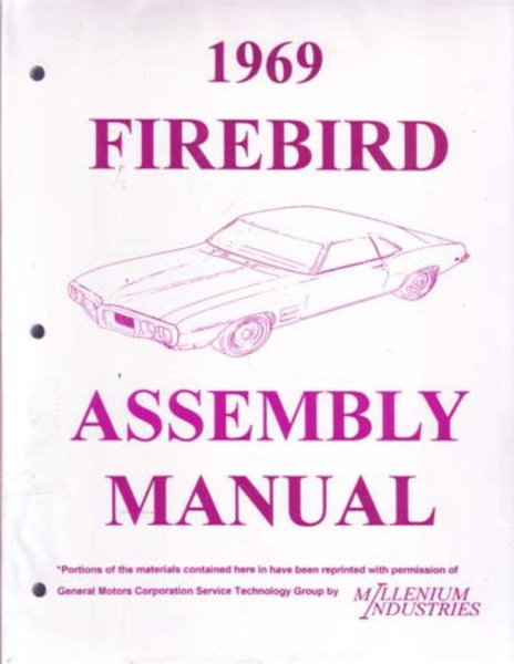 1969 Pontiac Firebird Assembly Manual Book Rebuild Instructions Illustrations
